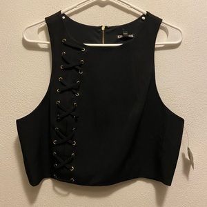 Express back zip up crop top